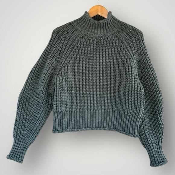 Chunky Knit Turtleneck Sweater - Dark Gray - Picture 1 of 7